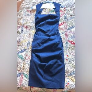Nicole Miller Navy Open-Back Dress
